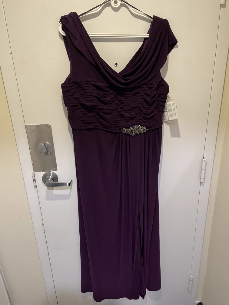 Women’s plus size long cowl neck A-line Dress image indicator(5)