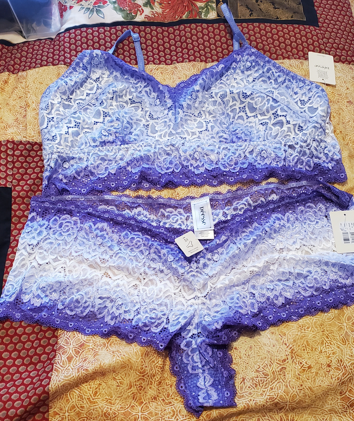 NEW 3X bralette & brazillian undies set thumbnail