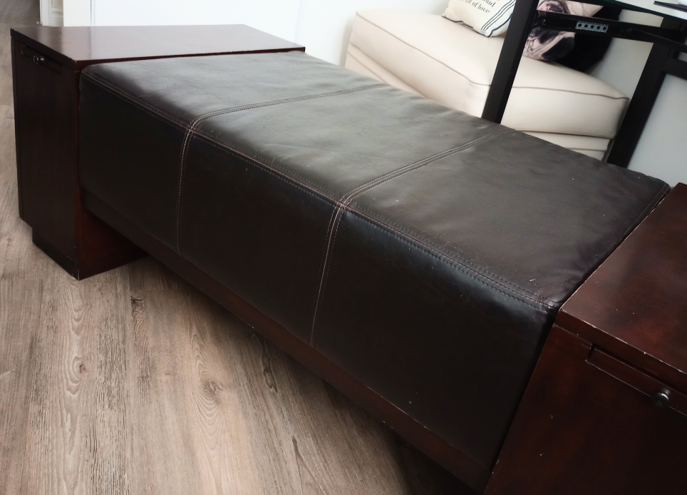 Wood and Leather Coffee Table / Bench, Priced to sell - photo 3
