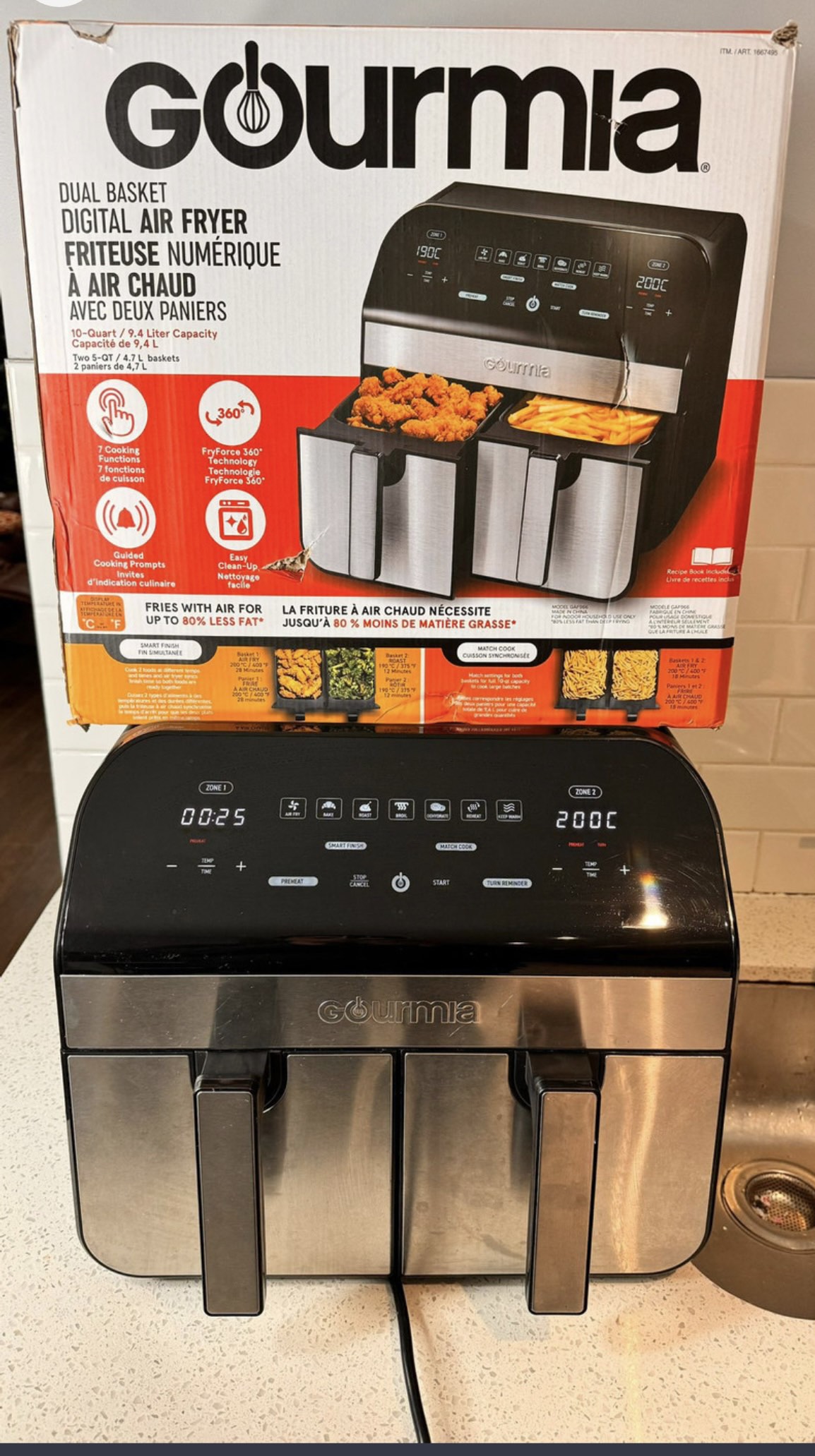 Gourmia - Dual Basket Digital Air Fryer