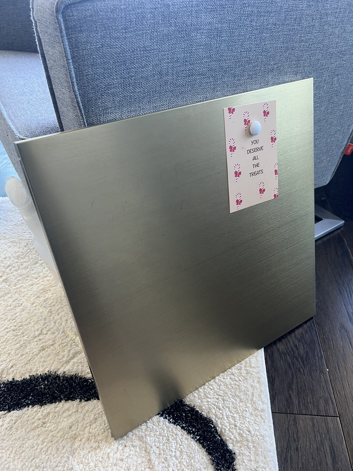 CB2 Brushed gold magnetic dry erase board (Used) thumbnail