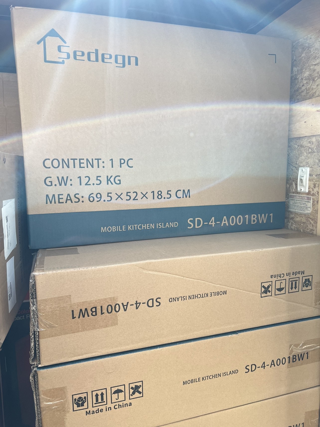 Kitchen Cart on Wheels with Storage, 3-Tier
