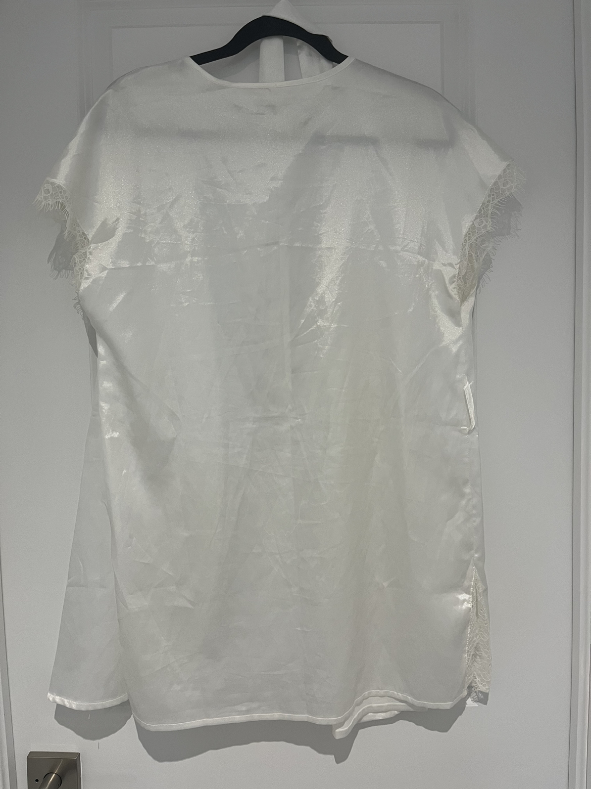 White satin robe with belt image indicator(2)