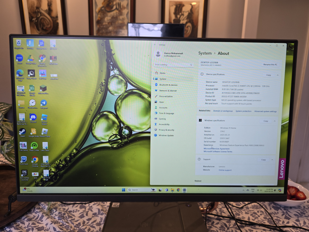 Lenovo All in one PC desktop- 24 inch touch screen monitor - photo 2