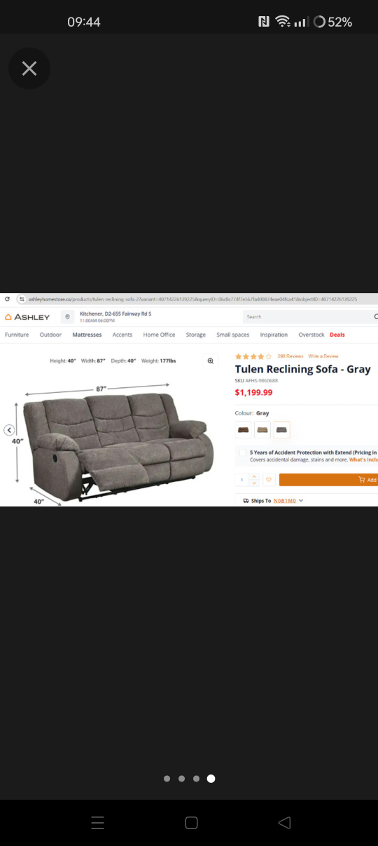 3 Seater Ashley Recliners Sofa - Moving Sale - photo 3
