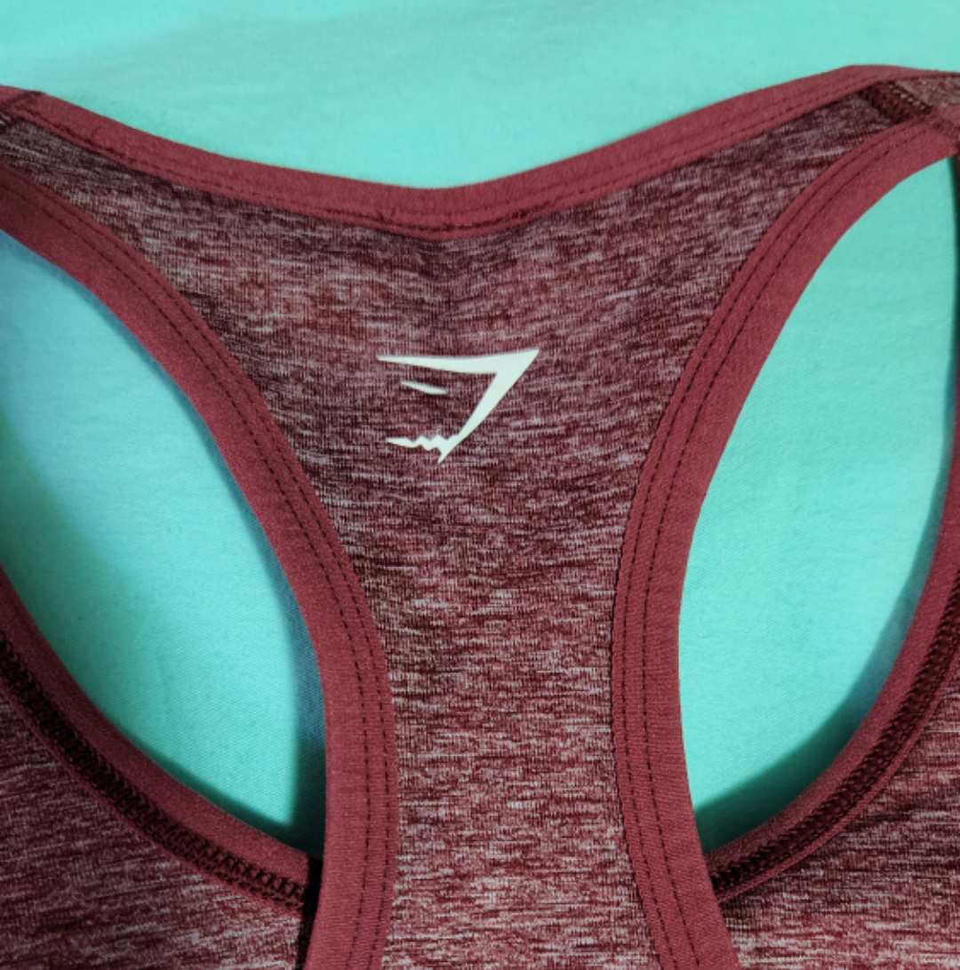 Gymshark Adapt Pink Ombre Dip Dye Seamless Racer Back Sports Bra image indicator(3)