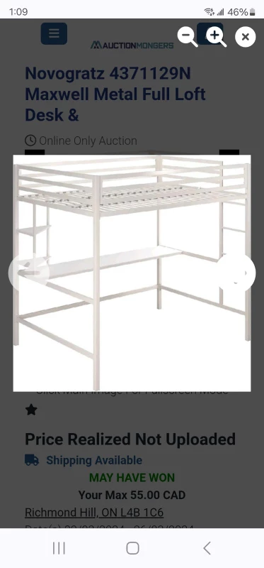 NOVOGRATZ MAXWELL METAL FULL LOFT DESK AND SHELVES thumbnail