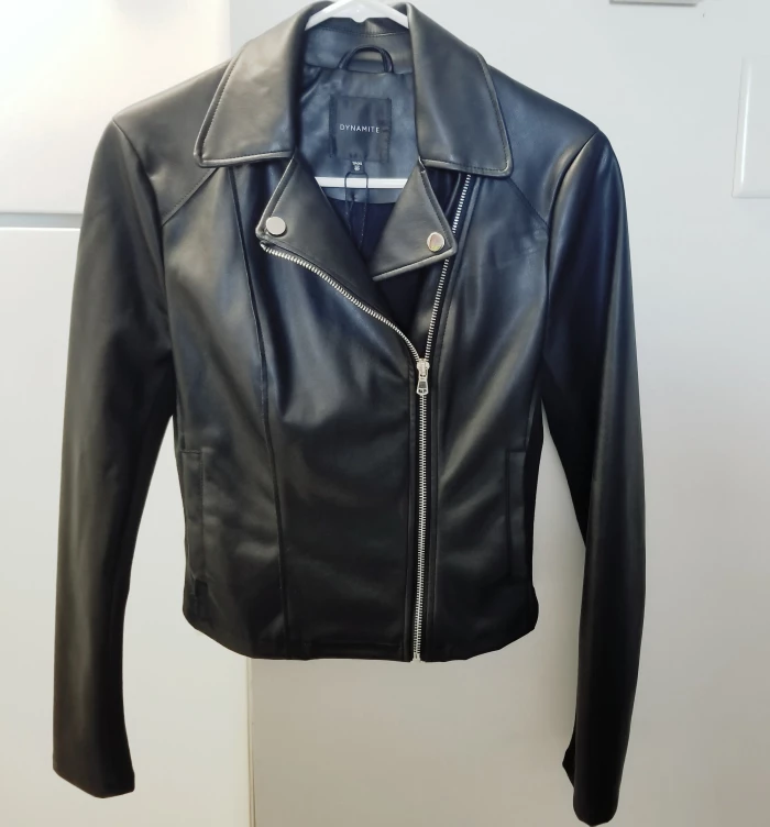 Faux Leather Jacket Women, Moto Biker / Moto Blazer Vegan image indicator(2)