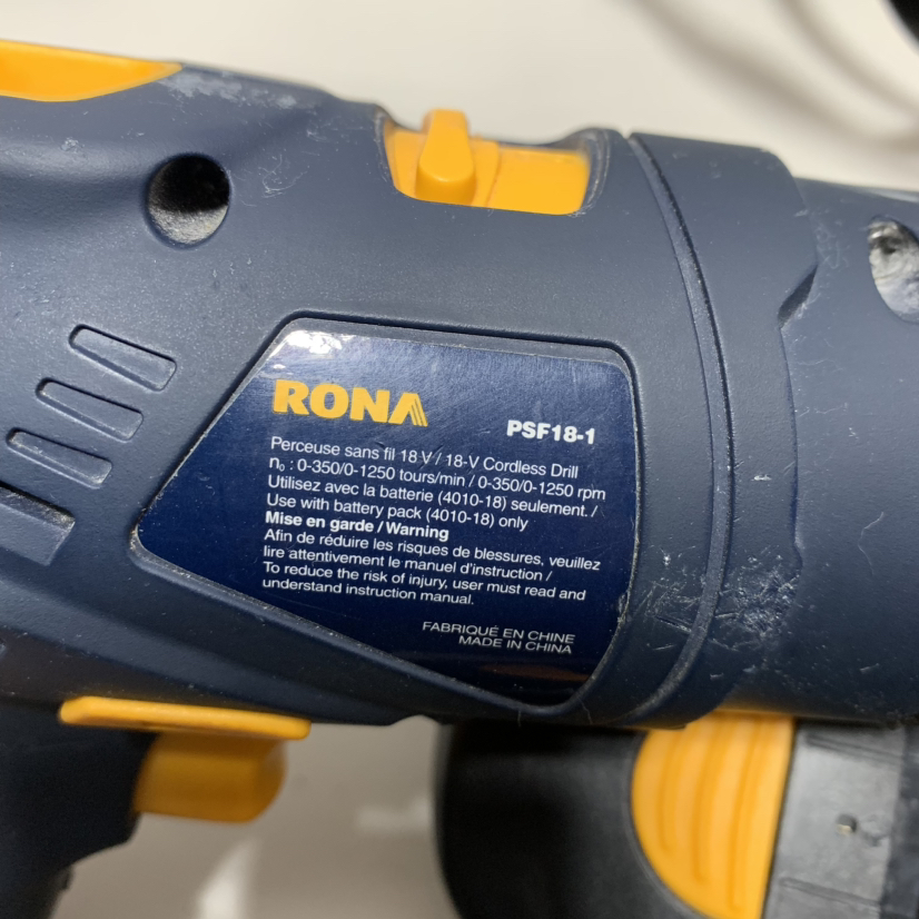 RONA 18V Cordless Drill w/ 2 battery pack and charger image indicator(5)