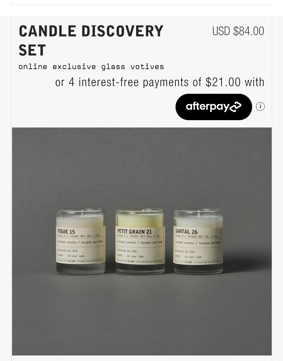 Le labo candle discovery set