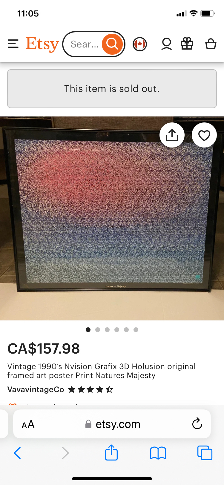 Vintage Framed 3D Hidden Illusion Art -Collectible-2 available image indicator(7)