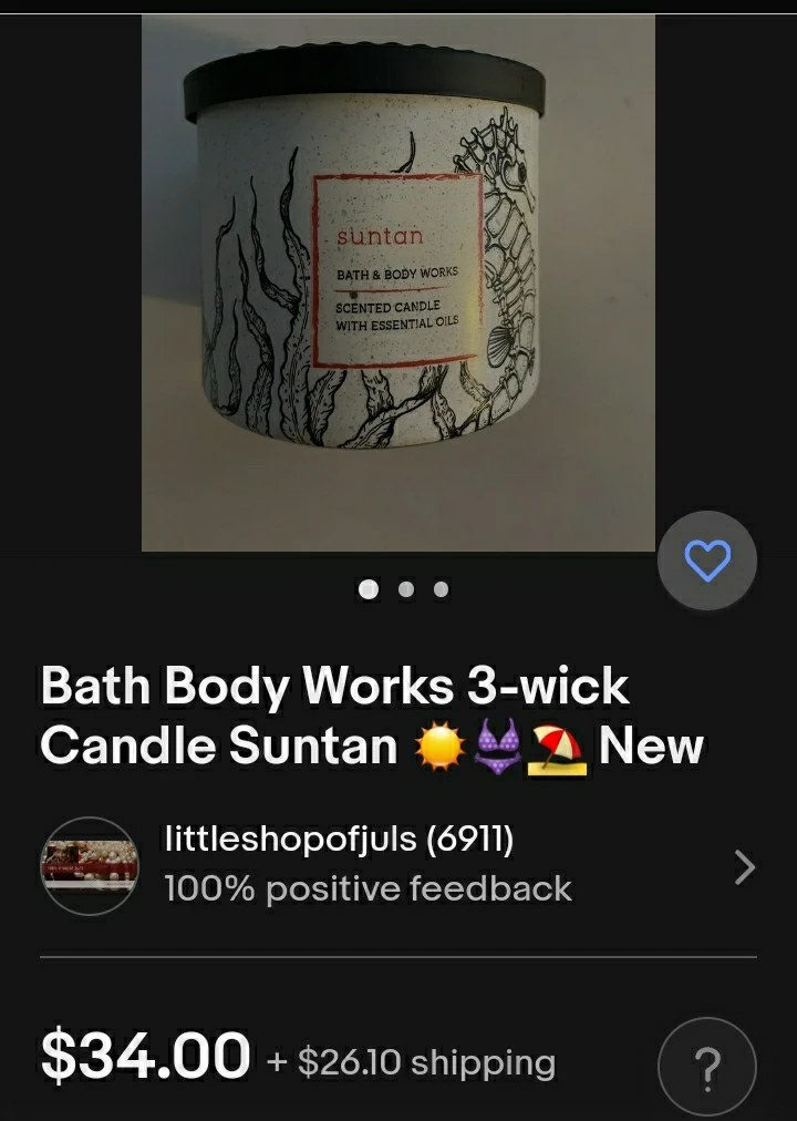 Bath and Body Works Suntan scented candle image indicator(5)