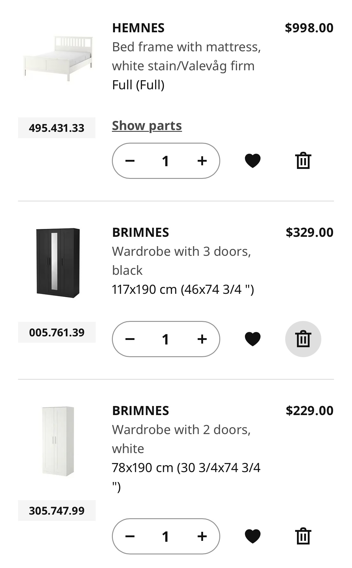 Selling furniture
