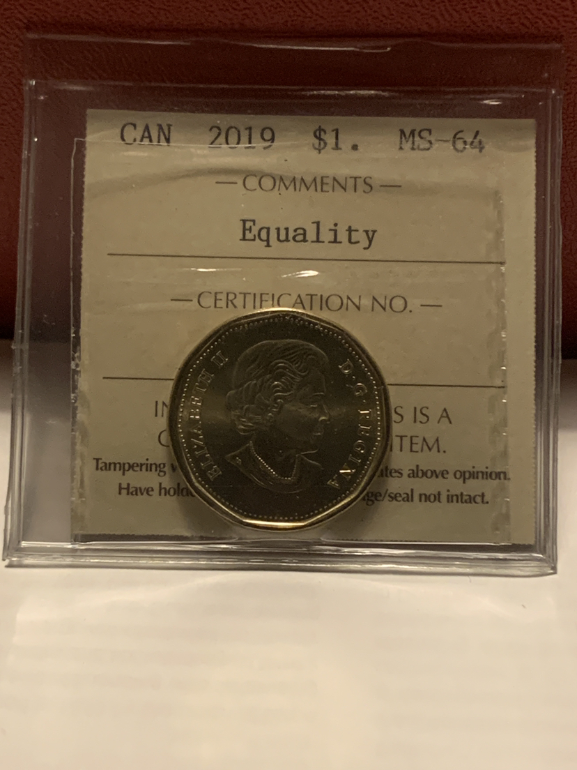 2019 ICCS Certified MS64 Canadian Loonie