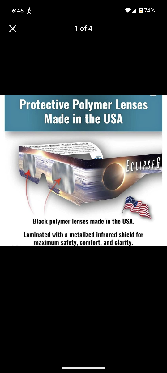 Solar eclipse glasses