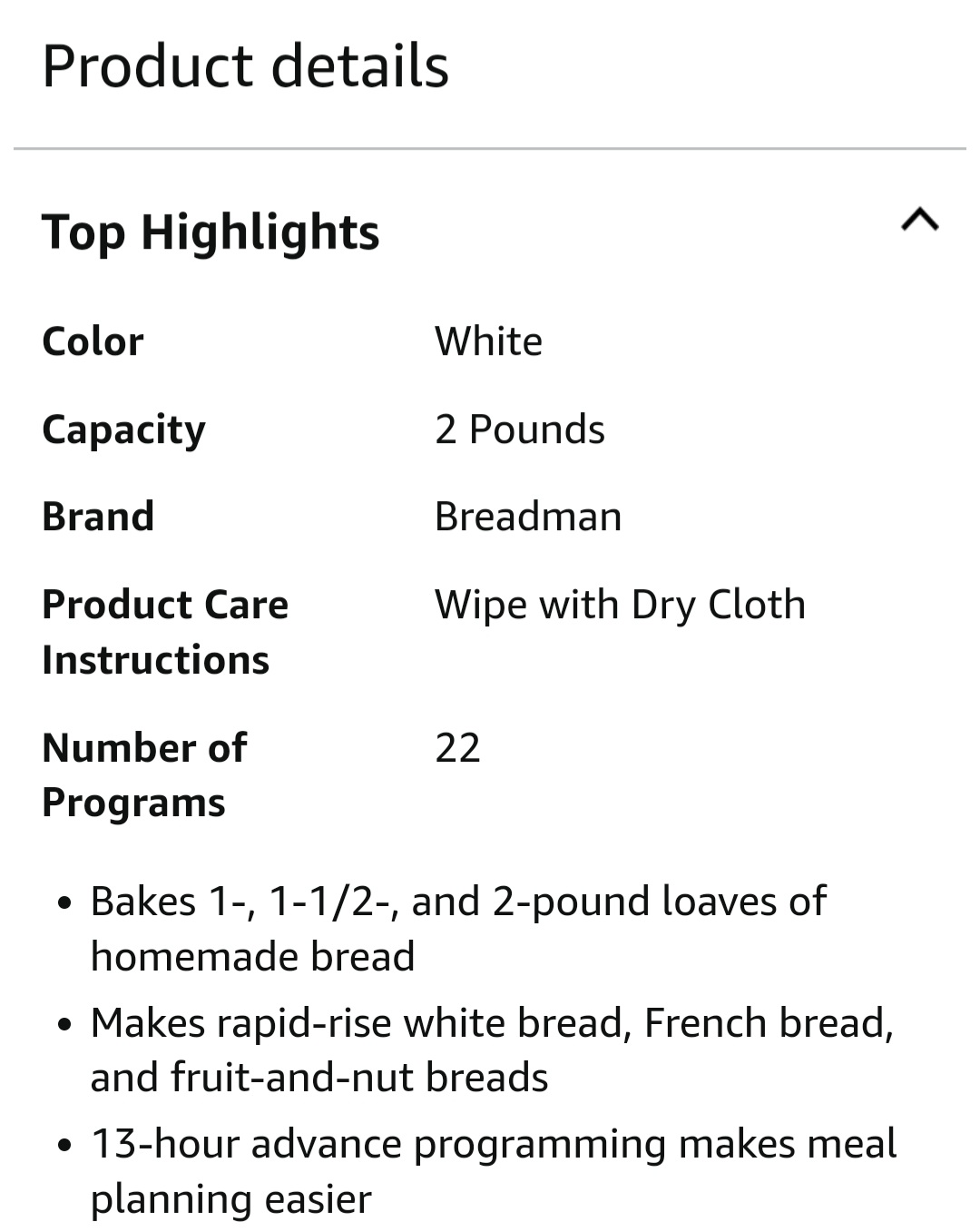 Breadman TR444 2-Pound Rapid-Bake image indicator(8)