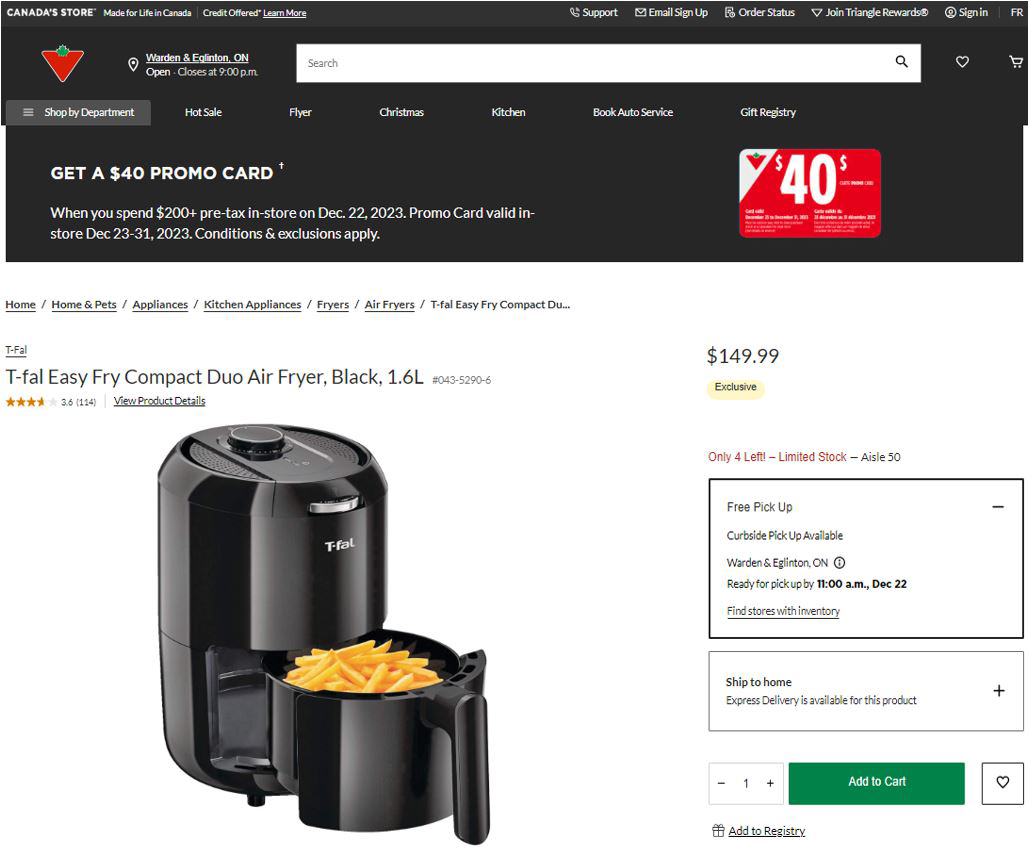 T-fal Easy Fry Compact Duo Air Fryer, Large 1.6L. Colour: Black. thumbnail