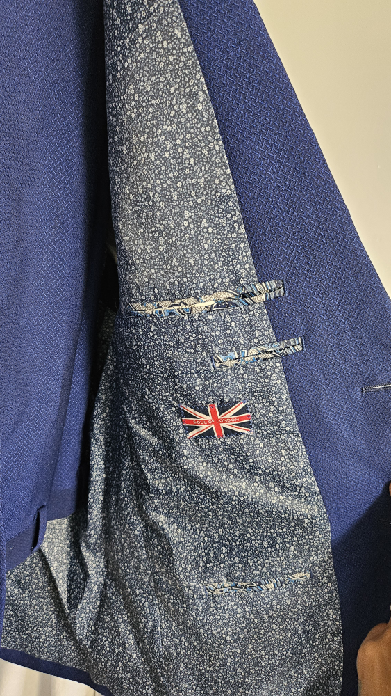 2 piece Royal blue wedding tuxedo with Bowtie image indicator(6)