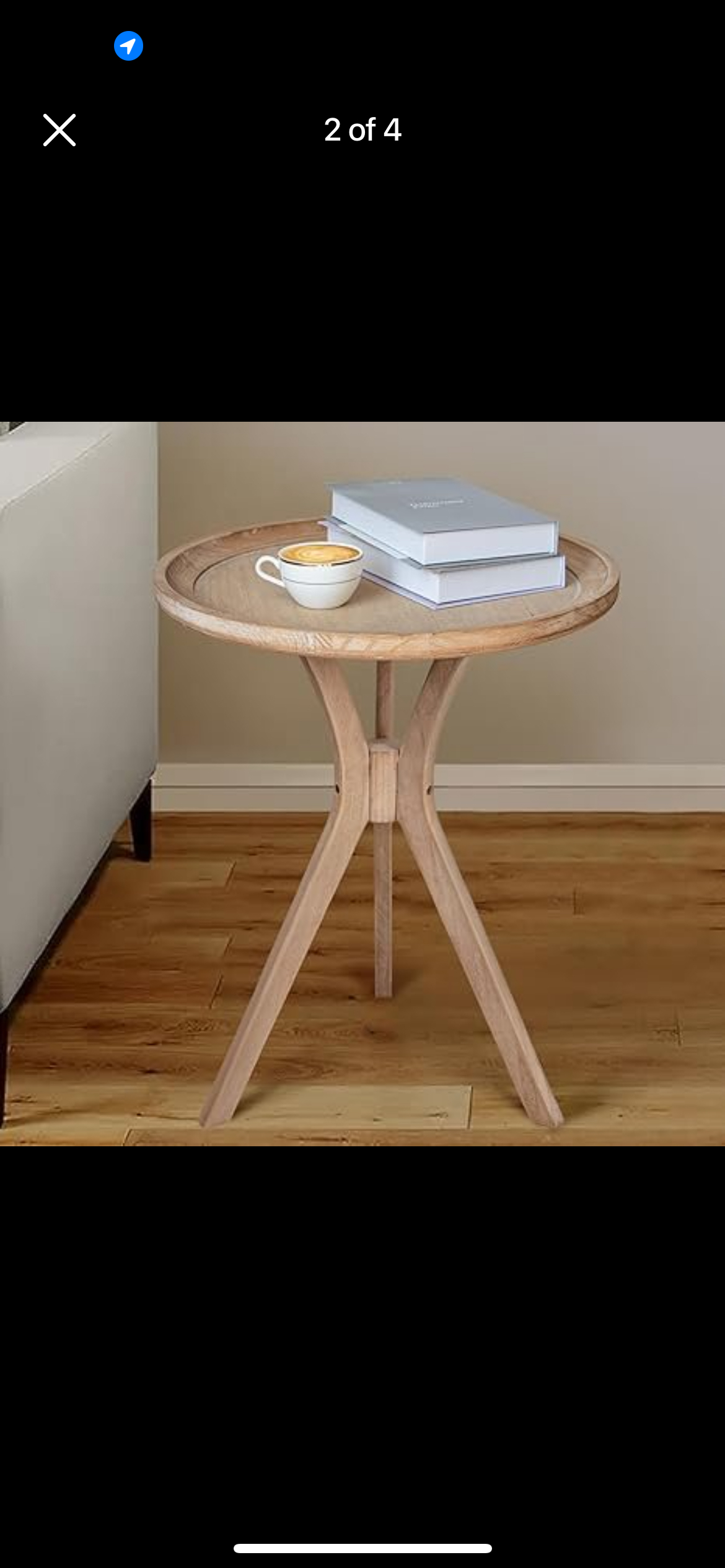 Natural Wood Tray Side Table - photo 2