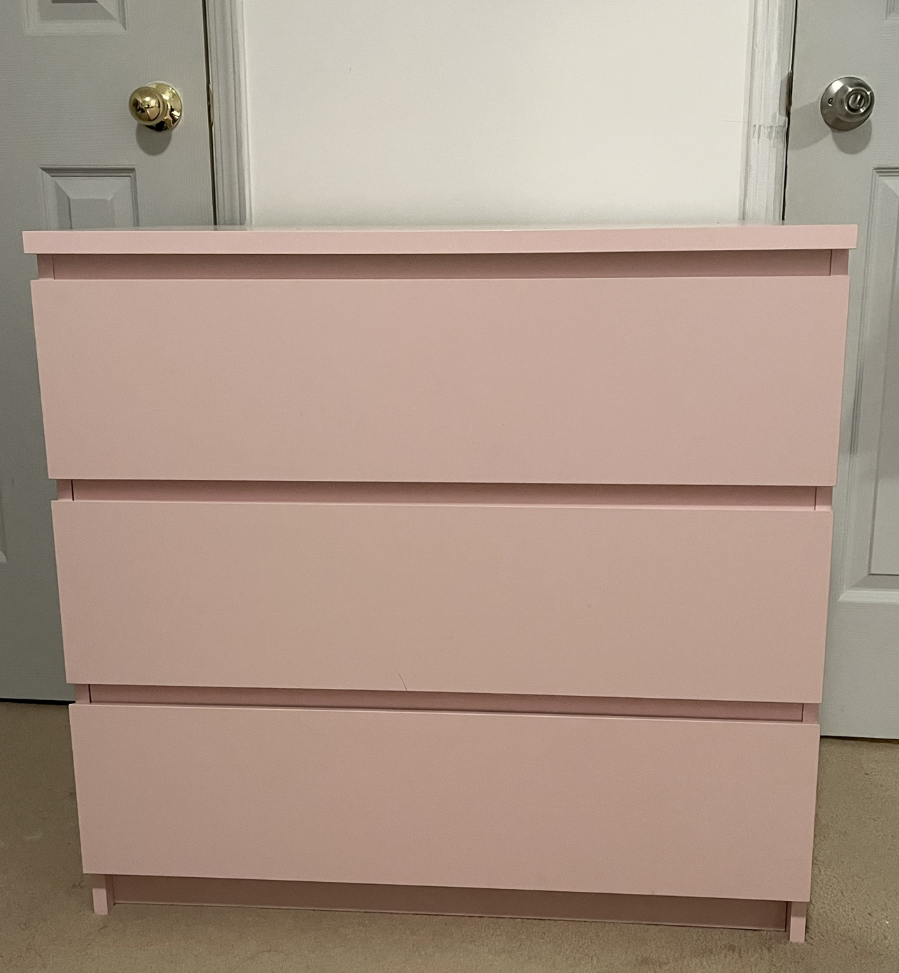Ikea Malm 3-Drawer chest (pink)