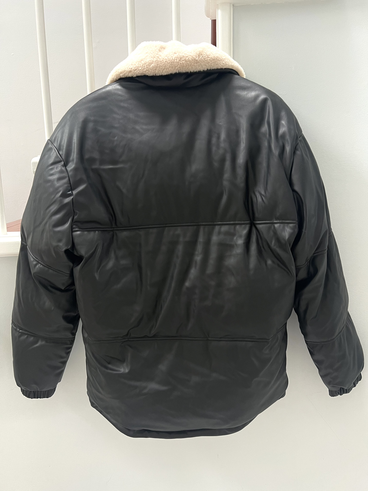 NEW ZARA Men’s Faux Leather Puffer Jacket - photo 3