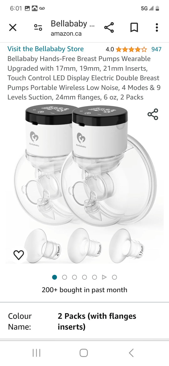 BELLABABY HANDS FREE BREAST PUMPS thumbnail