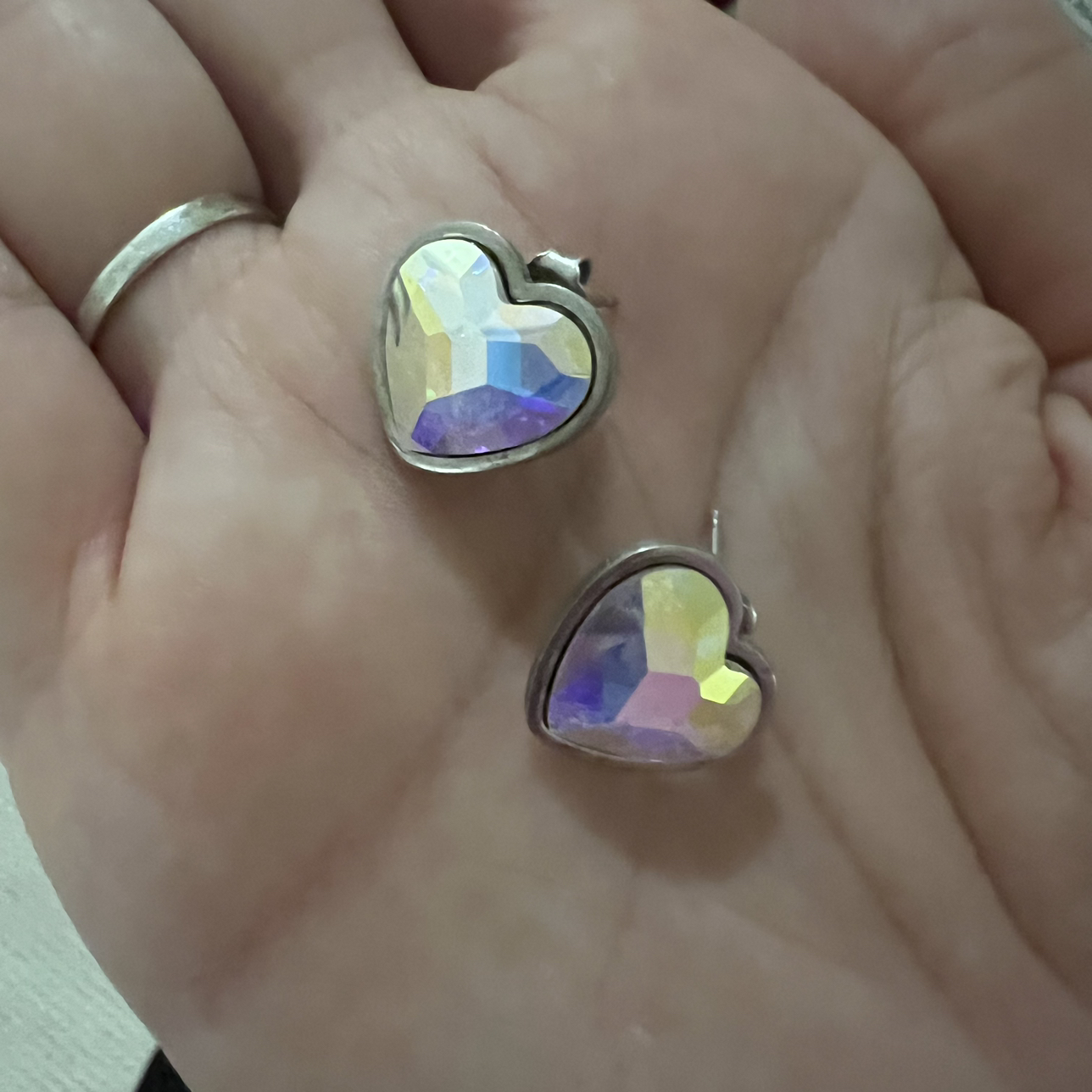 Sterling silver heart shape earrings