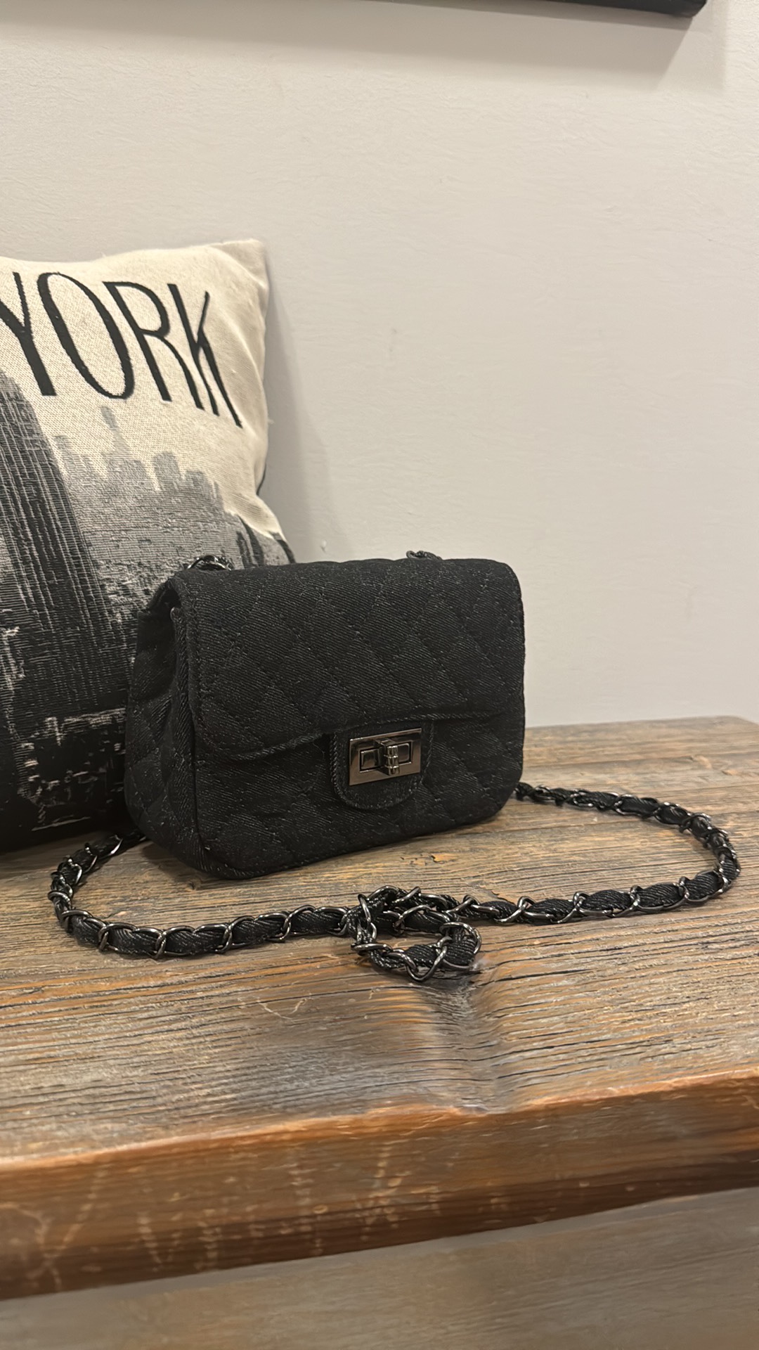Denim mini crossbody bag thumbnail