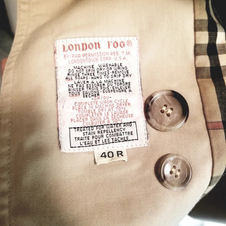 Vintage LONDON FOG Men's Jacket Burberry Styled Lining 40R image indicator(8)
