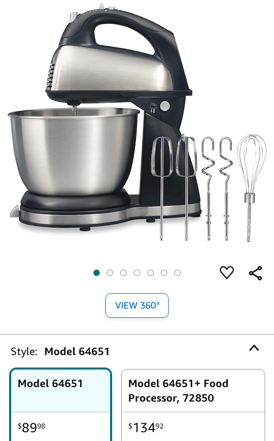 Hamilton Beach Classic Stand and Hand Mixer, 4 Quarts thumbnail