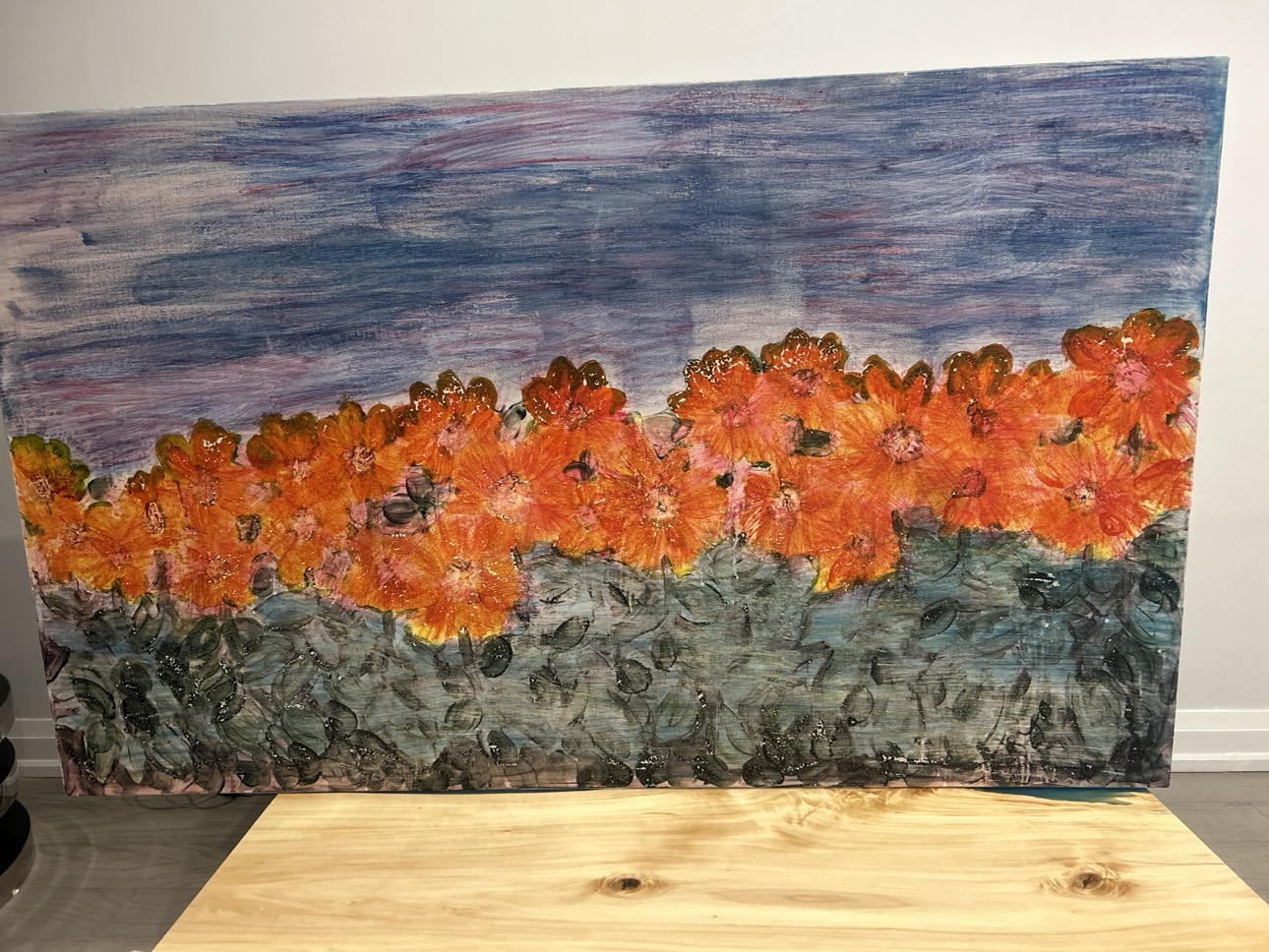 Canvas Flowers Painting - photo 3