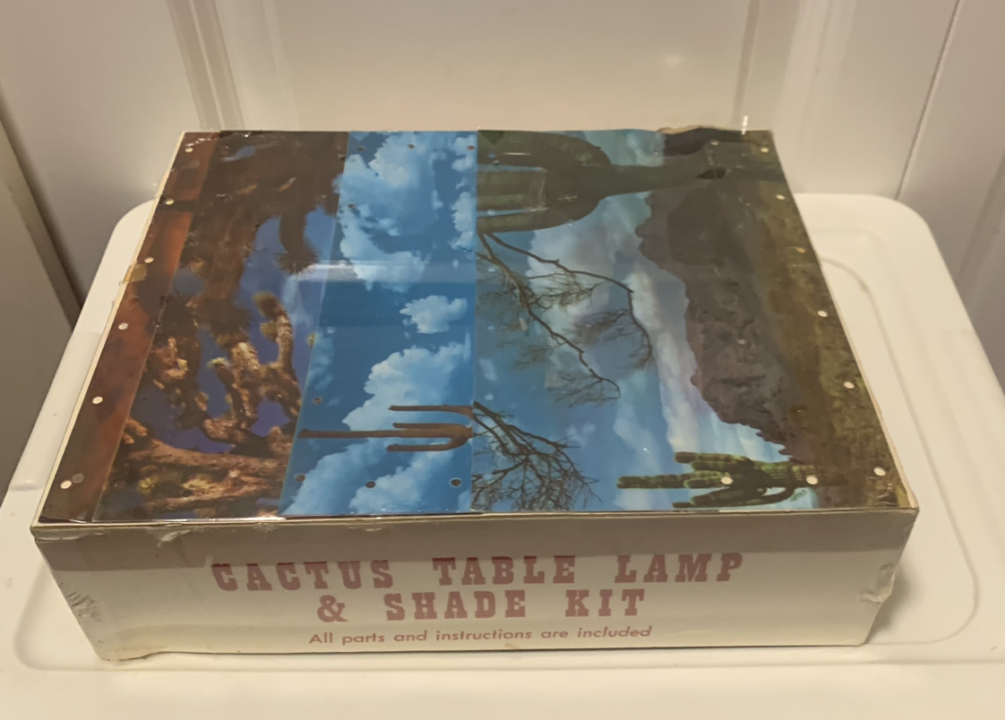 Sealed Vintage Rare Cactus Craft Table Lamp & Shade Kit image indicator(3)