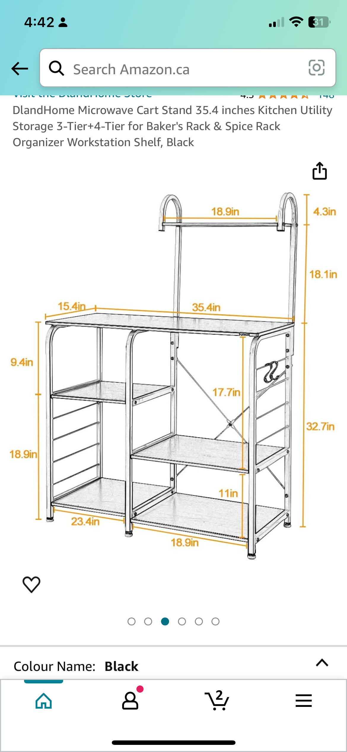Microwave stand/ kitchen storage