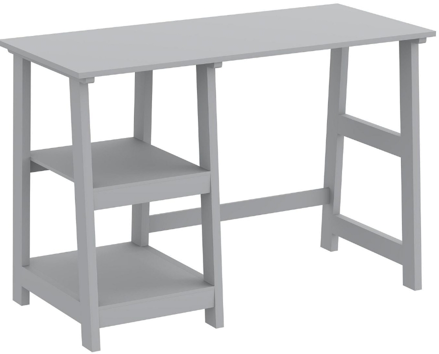 Brand New Light Grey computer Desk with 2 tier shelves - photo 2