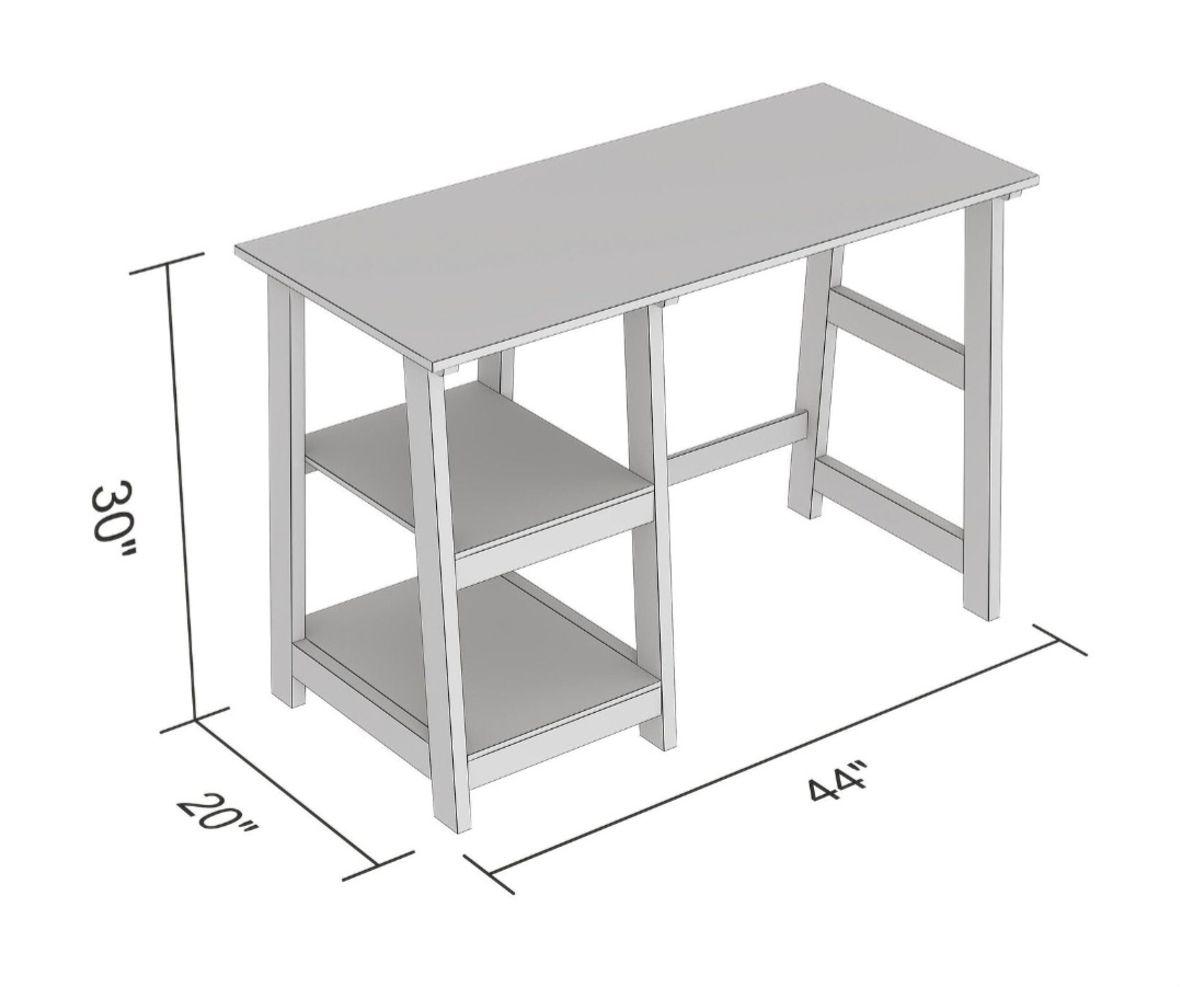 Brand New Light Grey computer Desk with 2 tier shelves - photo 3