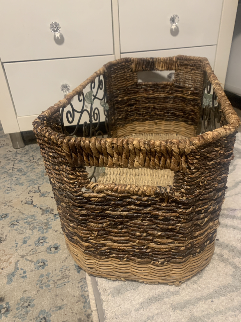 Wicker & Metal Storage Basket image indicator(2)