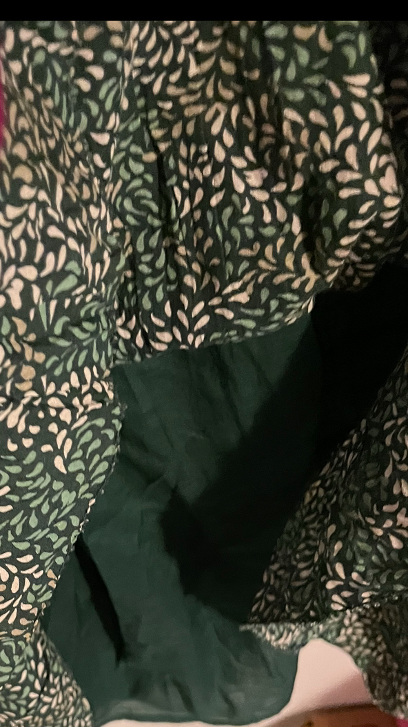 Sz L women Aerie dress green  Floral tie Shoulder Frill dress - photo 5