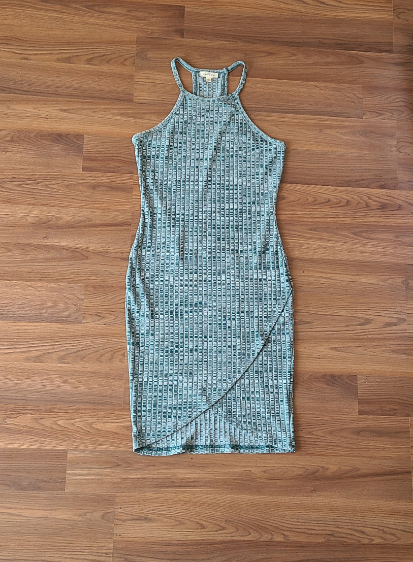 UO Silence + Noise Green Ribbed Fitted Tulip Dress Sz M - photo 3