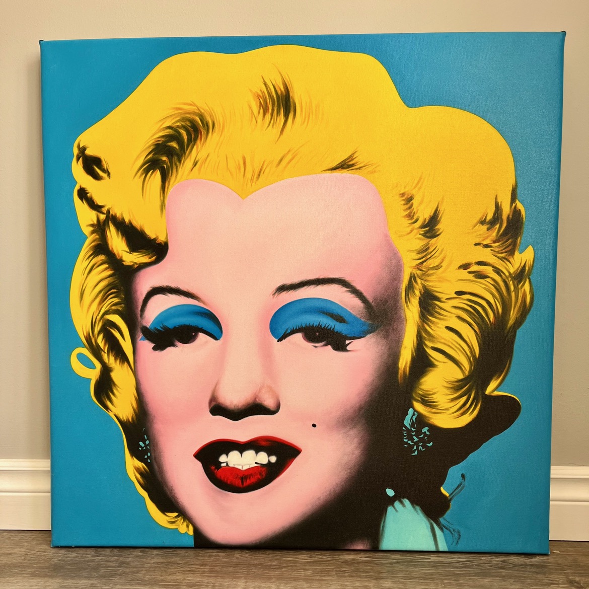 “Andy Warhol” Marilyn Monroe Wrapped canvas Pop Art (30” x 30”) thumbnail