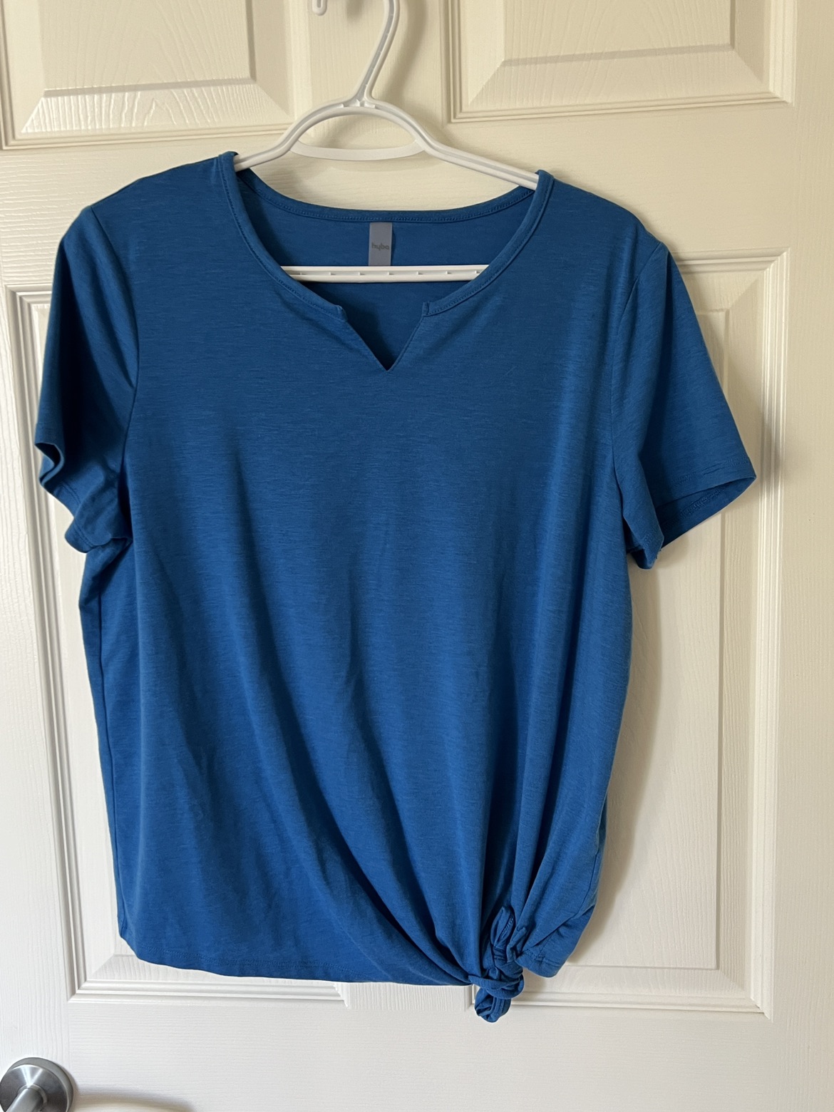 Blue short sleeve top- NWOT sz large thumbnail