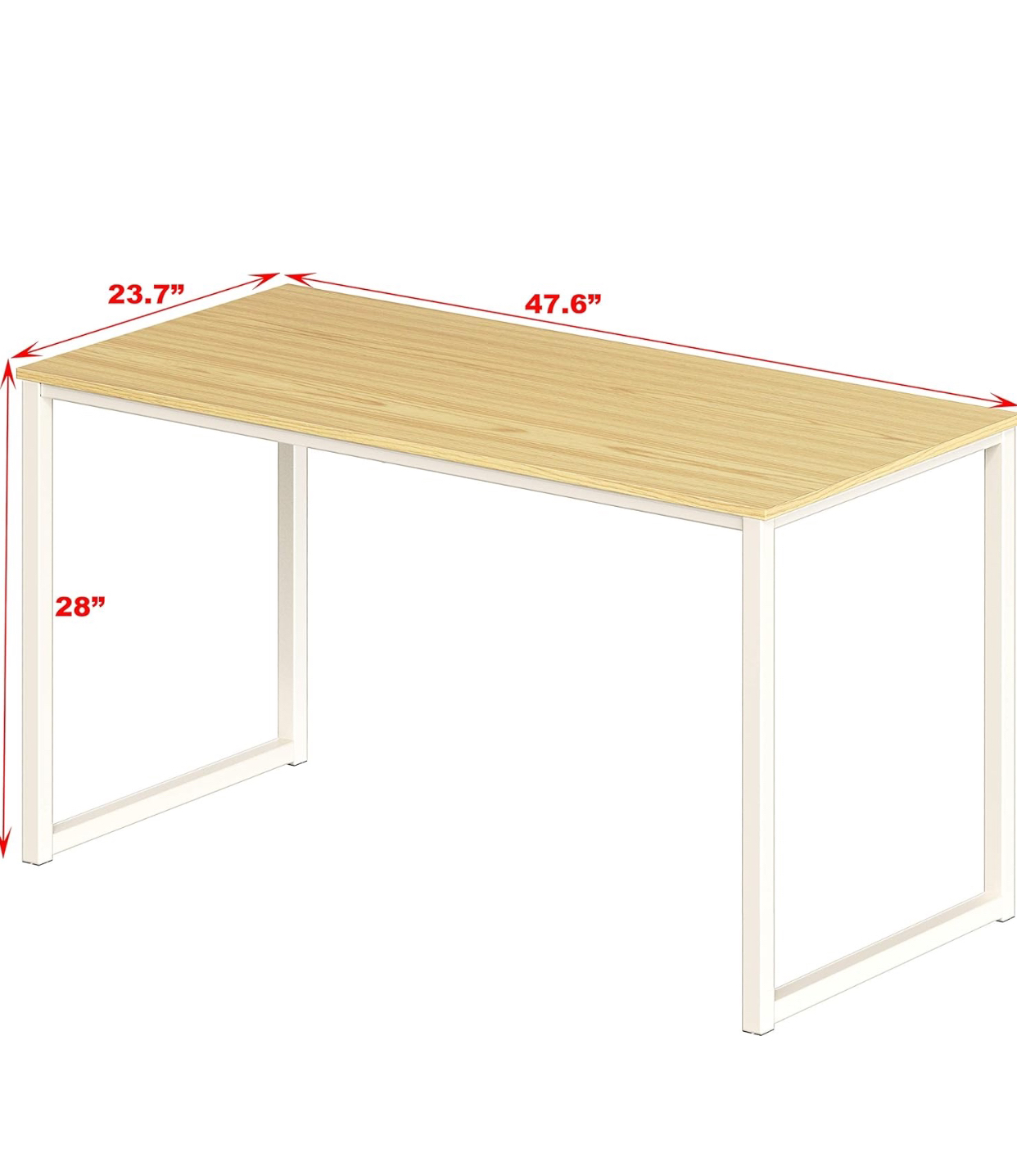 Home Office 48-Inch Computer Desk, White/Oak - photo 3