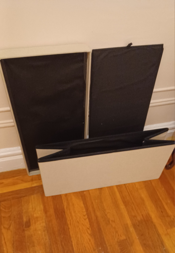 30-inch Folding Storage Ottoman with Removable Bin (Beige) image indicator(4)