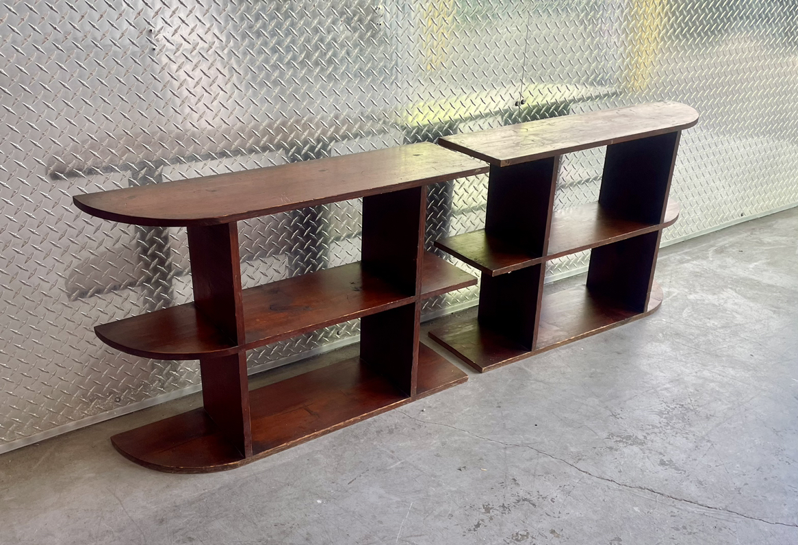 Vintage Solid Wood 2 Piece Corner Bookshelf Set - photo 5