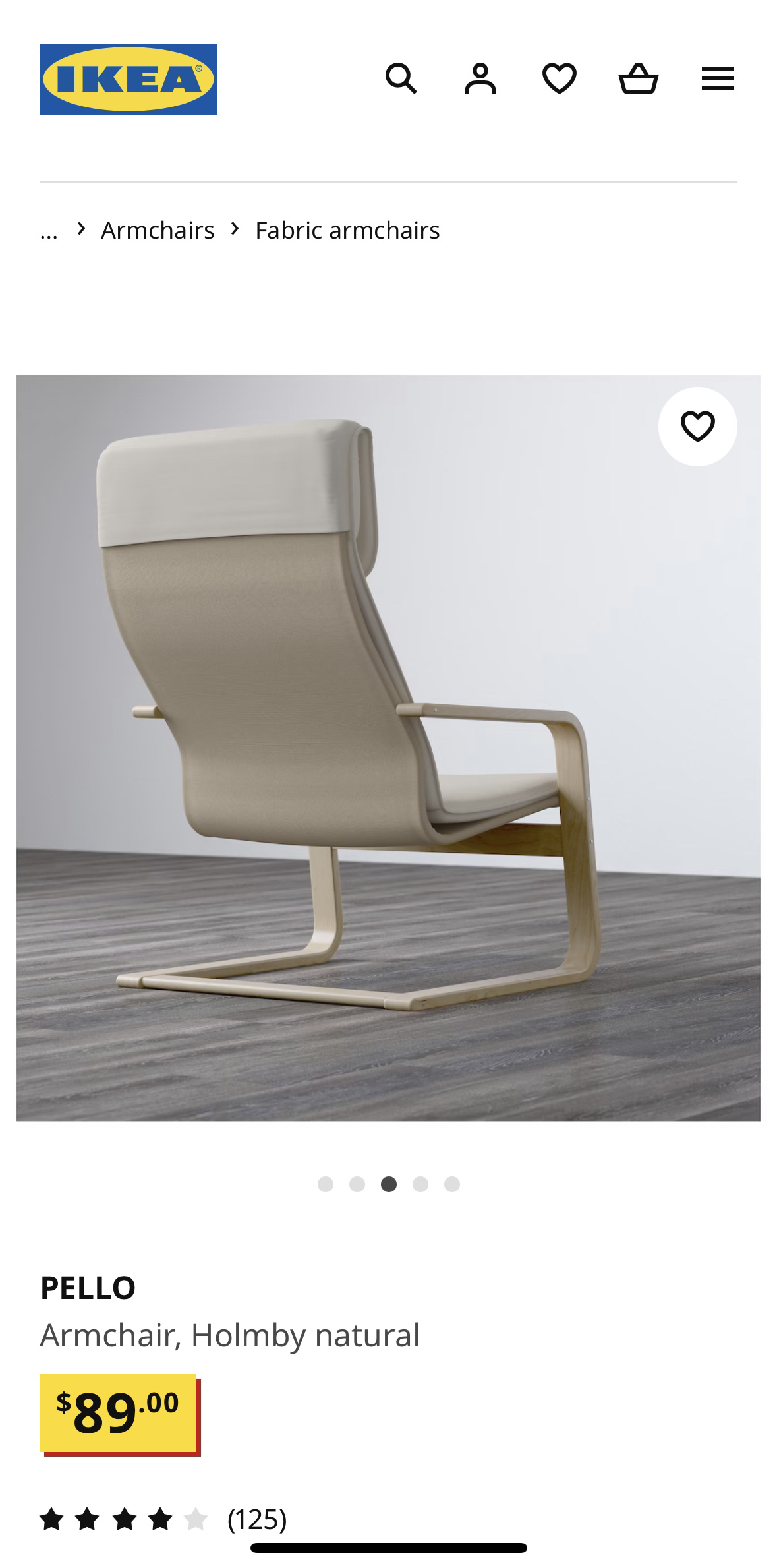 IKEA-PELLO armchair, holmby natural - photo 5