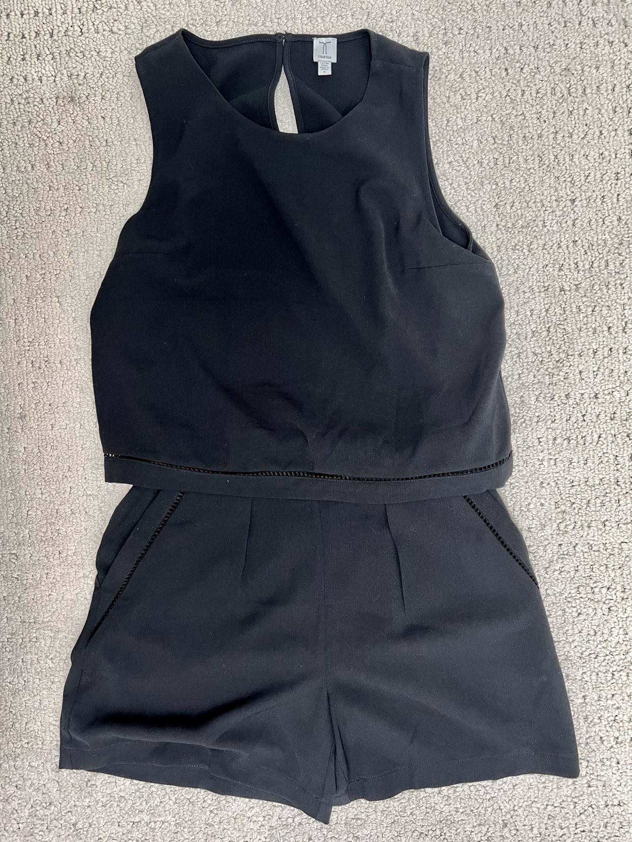 Tristan dressy jumpsuit short and top