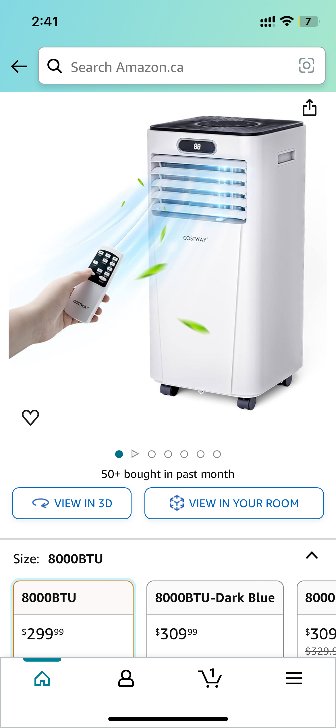 8000 BTU portable air conditioner w/ fan and dehumidifier - photo 3