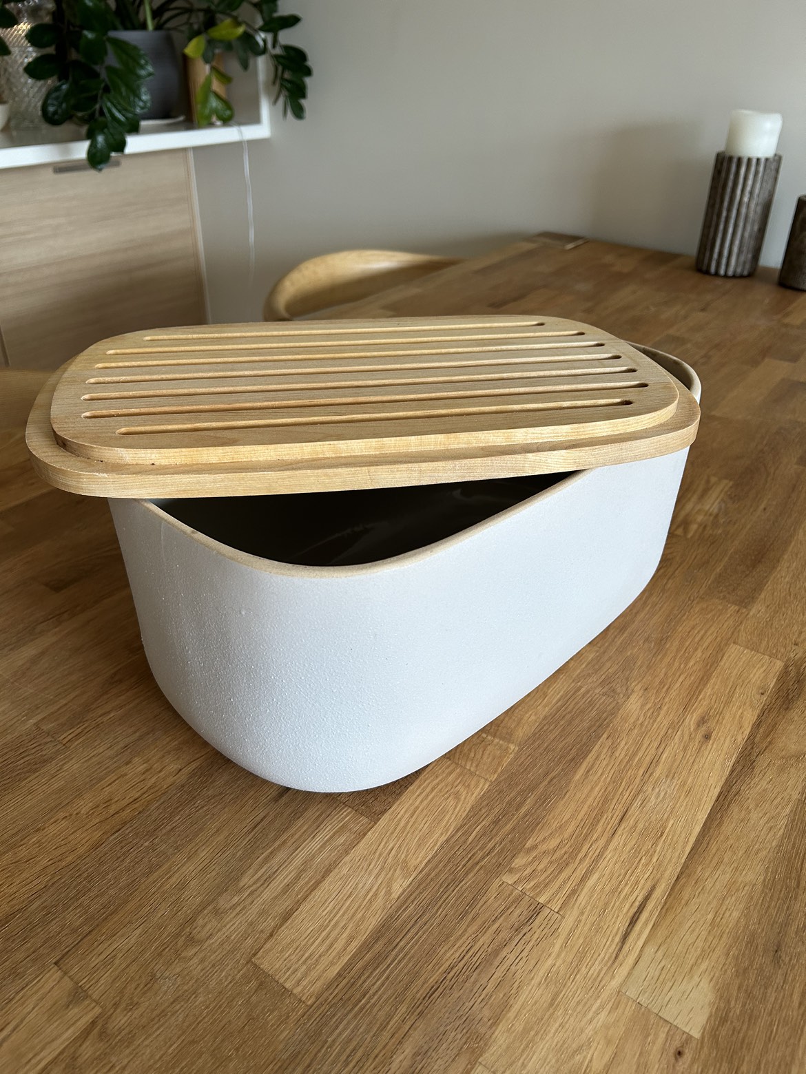 WestElm Bread Box with lid as cutting board