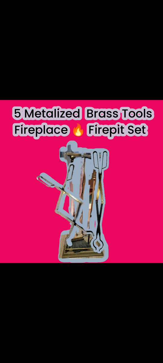 Vintage Brass Pristine Fireplace🔥Tools Ensembled (5 Tools/Base) - photo 2