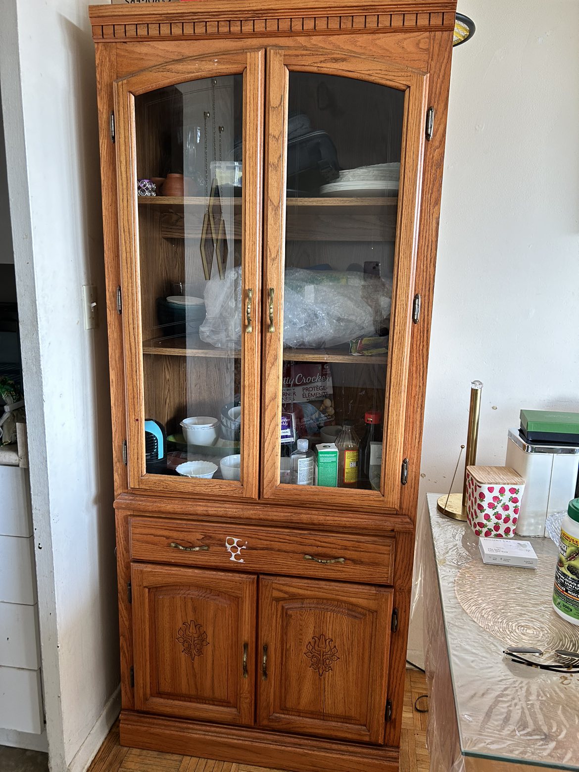 wooden wardrobe with light