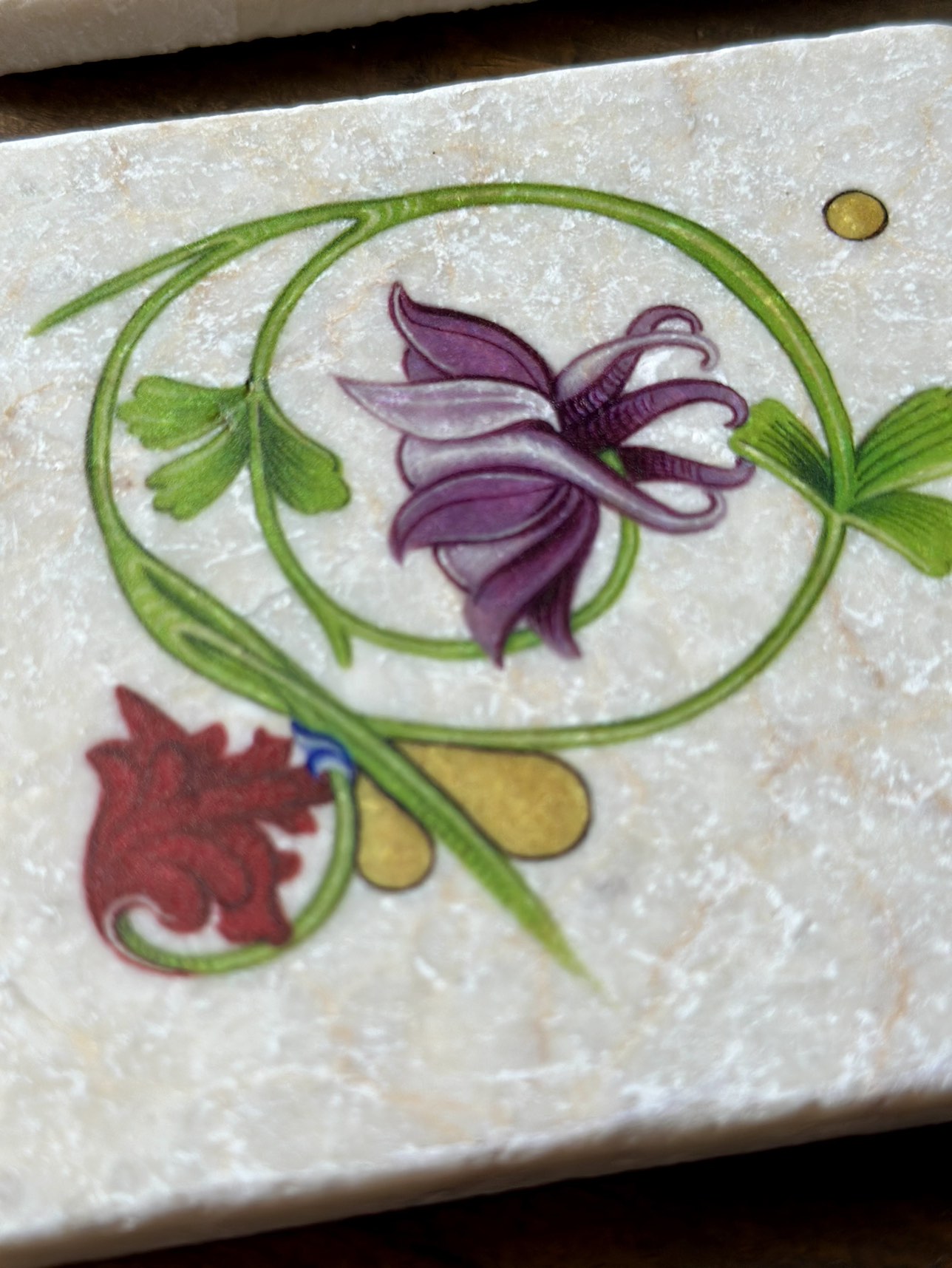 Set of 4 Gorgeous Gutenberg Museum Marble Tiles Coasters image indicator(5)